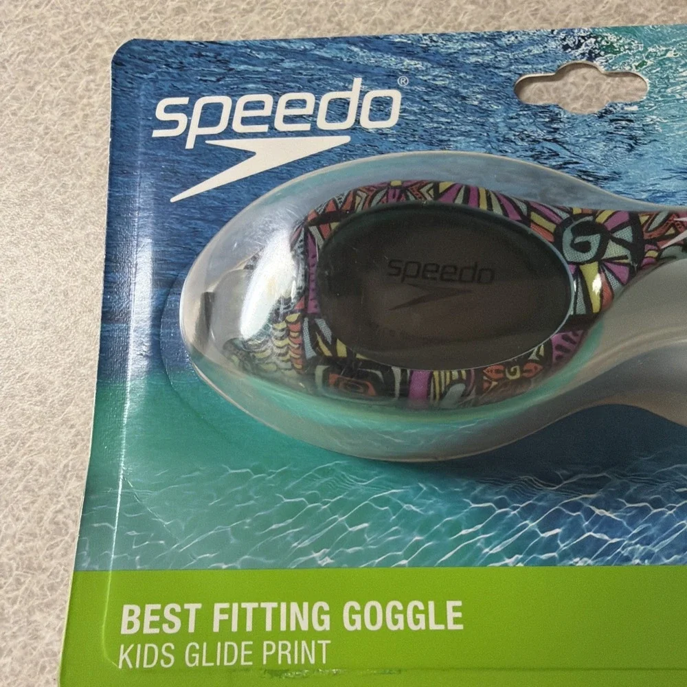 Speedo Kids' Glide Print Swim Goggles - Ages‎ 3-6, Anti-Fog, Adjustable Strap